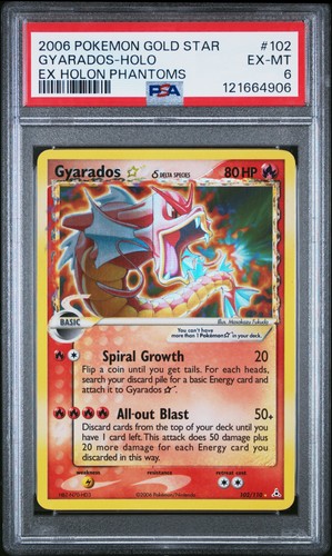 2006 POKEMON EX HOLON PHANTOMS GOLD STAR #102 GYARADOS-HOLO PSA 6