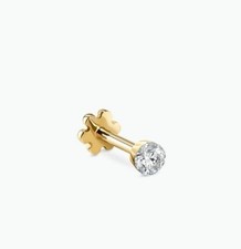 MARIA TASH White Gold 2MM Invisible Set Diamond Stud Earring