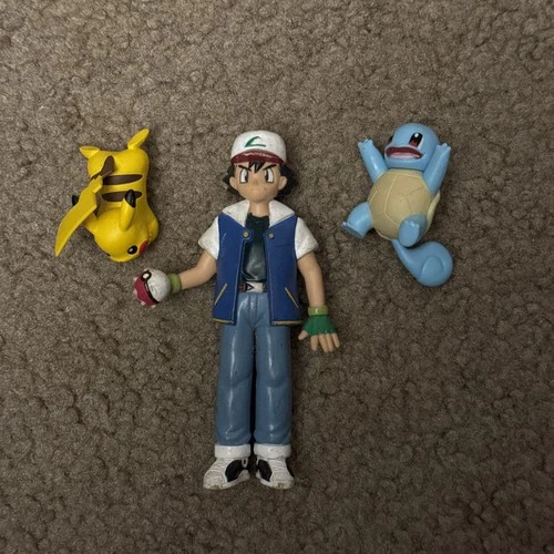 Vintage Ash Ketchum Pokemon Trainer Figure 4.75" TOMY 1998 Pokemon Game Freak