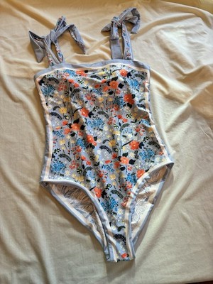 Visual Mood Women grace Reversible Swimsuit One Piece Tie Shoulder  Cottage Core