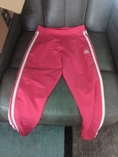 Pink And White Adidas Joggers Medium