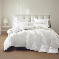 Goose Feather Down Fiber Comforter Twin Size Duvet Insert, 100 Cotton Cover All