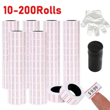 Price Tag Gun Sticker Red line 600 Labels per Roll Refill Ink Roller For MX-5500