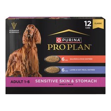 Purina Pro Plan Sensitive Skin Stomach Wet Dog Food Variety Pack, 13 Oz x 12CT