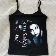 Evanescence Graphic Tank Top Womens Y2K aesthetic Band Baby Tee Cami Grunge S-L