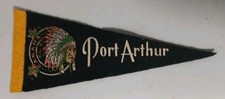 Vintage Port Arthur Canada Felt Souvenir Pennant Retro Indigenous Memorabilia9in
