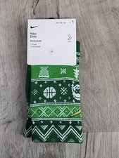 Nike Elite Basketball Socks Youth XS 10C-3Y Green Holiday Crew NEW