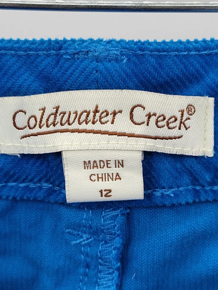 Pantalones Coldwater Creek para mujer 12 azules pana pierna recta cinco bolsillos elásticos Foto 3 de 4