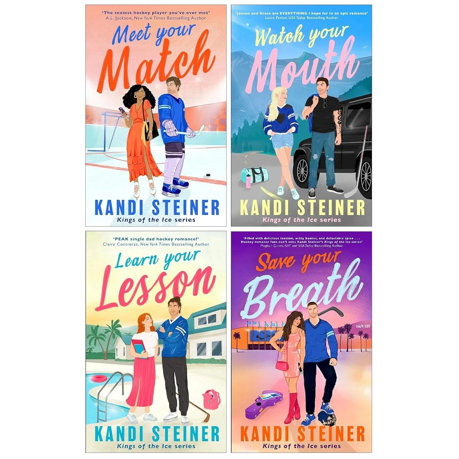 Kings of the Ice Series by Kandi Steiner 4 Books Collection Set Save Your Breath