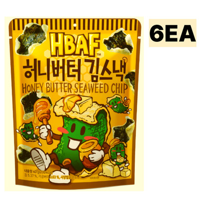 HBAF Honey Butter Seaweed Chip 40g x6 Korean Crispy Laver Snack Sweet Bohnenk...
