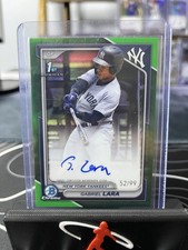 2024 1st Bowman Chrome Gabriel Lara Green Refractor /99 Auto Autograph Yankees