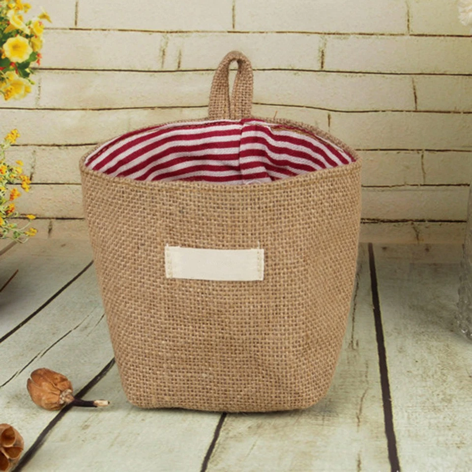 En Jute Suspendu Pot De Fleurs Tissu À Suspendre Panier Rangement - Photo 2/4