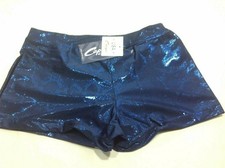 Capezio 9876B dance shorts BOY CUT SHORTS Navy/shiny Large NWT