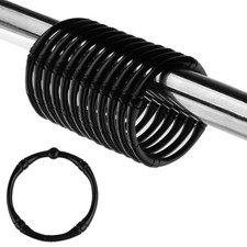 Rustproof Shower Curtain Hooks, 12 Pack Metal Rings for Bathroom Black