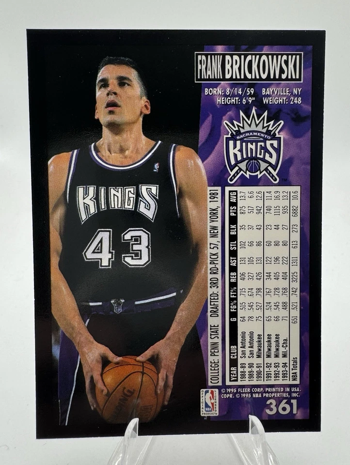 1994-95 Fleer Frank Brickowski Sacramento Kings #361 - Image 2 of 2