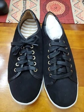 Vionic Brinley Women's 9 W Black Suede Lace Up Sneakers Water resistant Comfort 