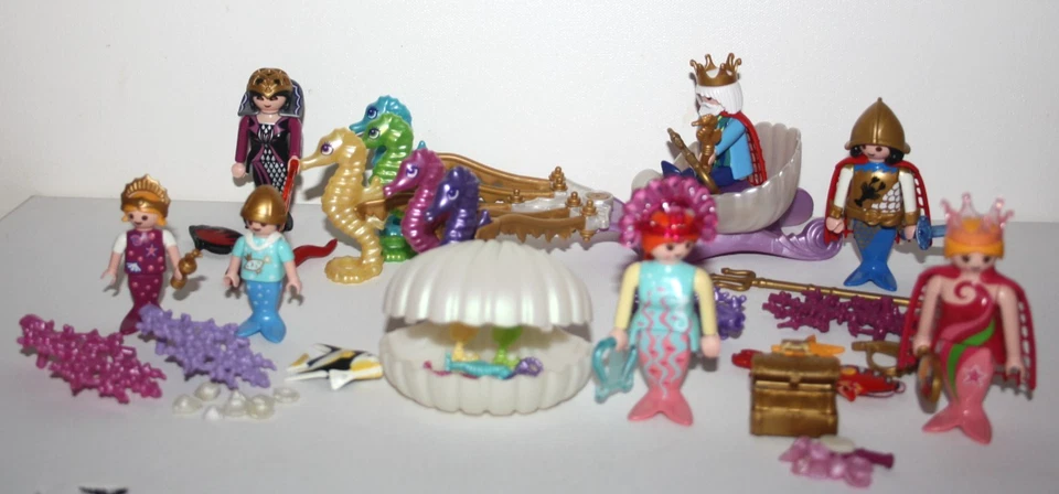 PLAYMOBIL 5002 SIRENES HIPPOCAMPES NEPTUNE MONDE SOUS MARIN 100 % COMPLET - Photo 2/4
