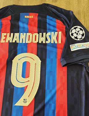 2022/23 Nike FC Barcelona #9 LEWANDOWSKI UCL Home Jersey Size XL
