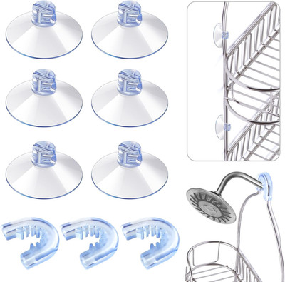 6 Pieces Bathroom Shower Caddy Connectors Shower Caddie Easy to Attach with 3 Pi