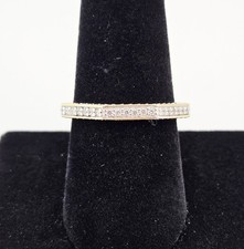 Gold Vermeil Sterling Silver Octagon CZ Band Stacker Ring Size 8 PAJ 925 - 3.0g