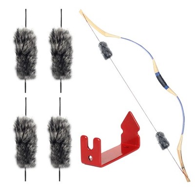 Archery Bow String Silencers - 2 Pair Rabbit Fur String Dampener & String Sep...