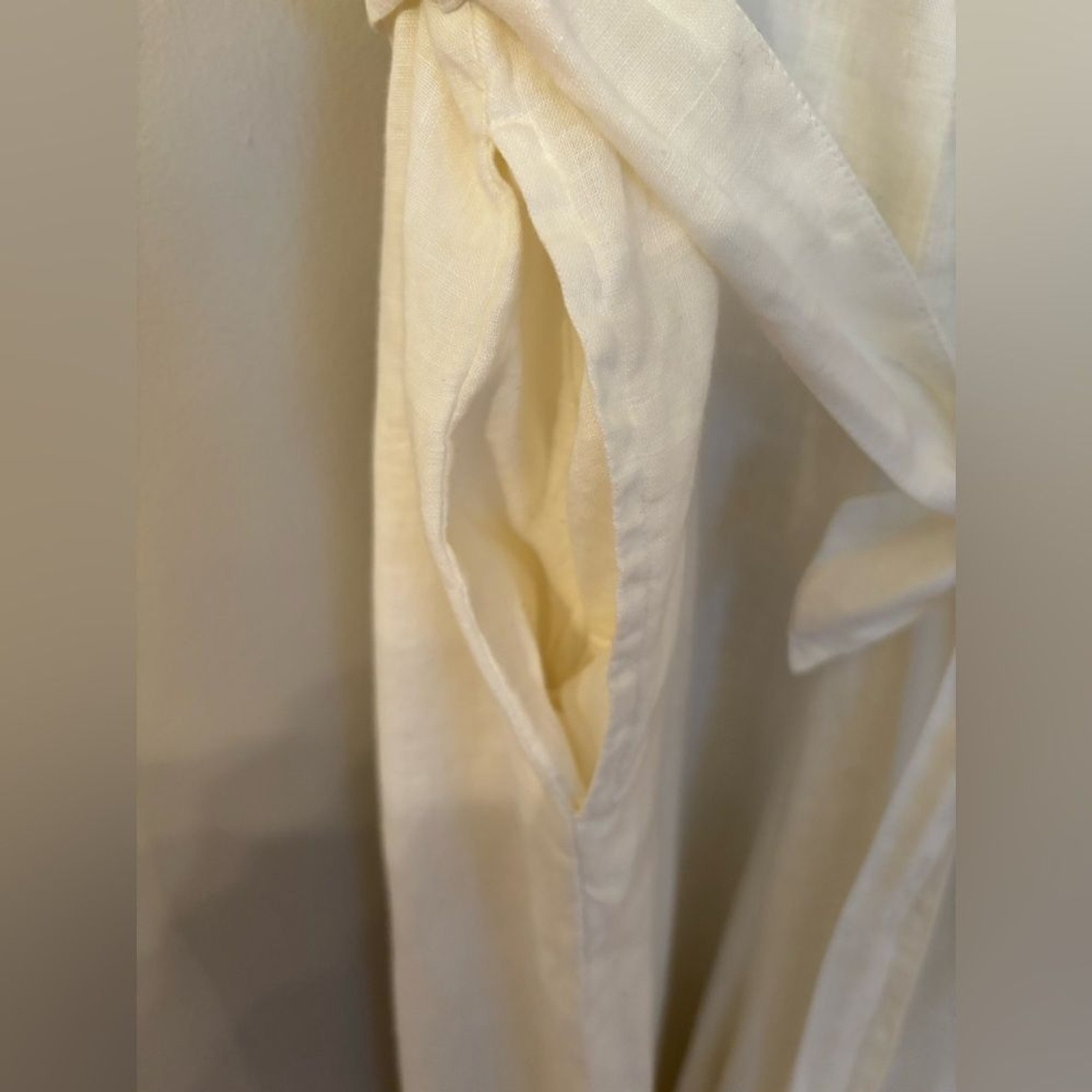 REISTOR SIZE XL2XL OFF WHITE BREAKFAST IN BED WIDE LEG 100% HEMP JUMPSUIT thumbnail 8