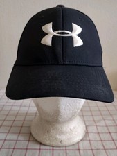 Under Armour UA Cap Hat Black Boys One Size Stretch Embroidered Logo