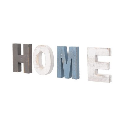 Rustic Wood Home Sign, Decorative Wooden Block Word Signs, Freestanding Wooden L