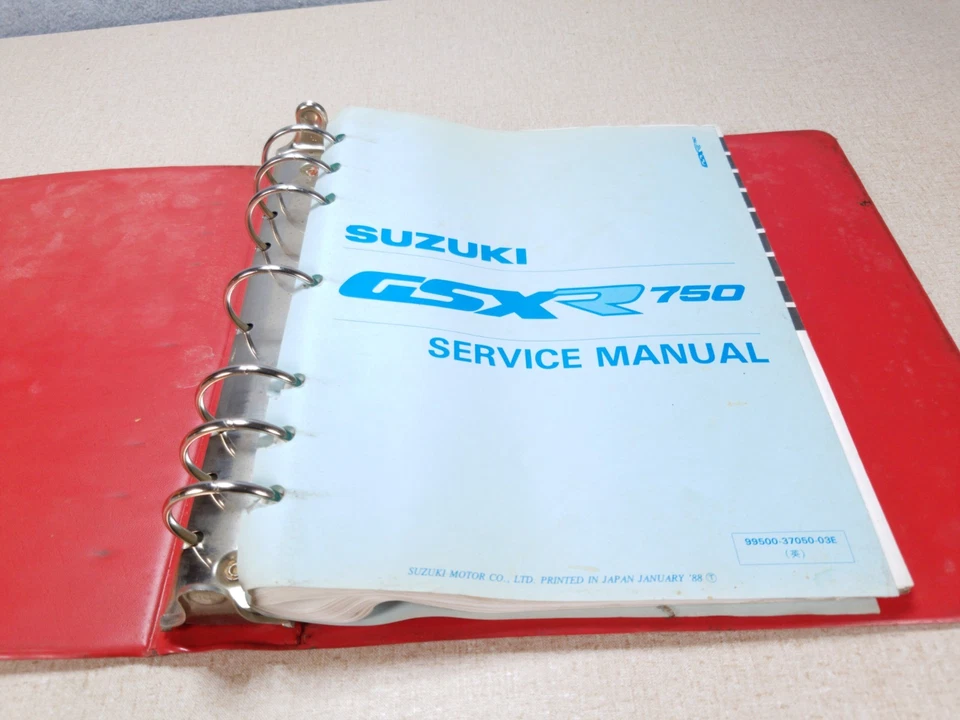1989 - 1992 铃木 GSXR 750 原始设备制造商服务手册 99500-37033-03E 绑定 — 第 4/4 张图片
