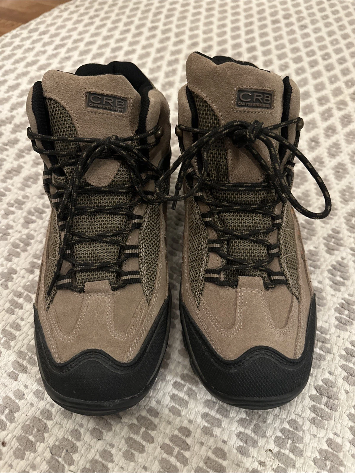CRB Men’s Waterproof Mid Top Ankle HIKING BOOTS Outdoor Terrain Brown Size 12
