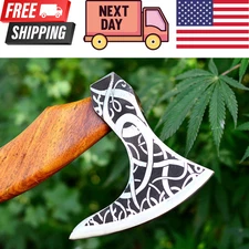 Handmade Hand Forged Ragnar Lothbrok Viking Axe Battle Hatchet Bearded Axe