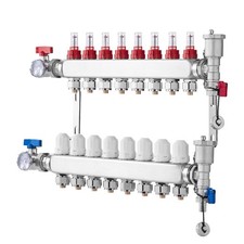 Uimoso 8-Branch Radiant Heat Manifold 1/2" PEX Tubing Floor Heating Manifold Set