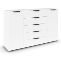 Kommode - Alpinweiß - Graphitgriffe - 160 Cm Sideboard Kommode TV Sideboard