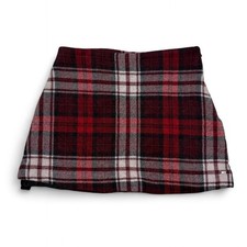 TOMMY HILFIGER Gonna minigonna rosso bordeaux fantasia quadri tartan Tg EUR 36
