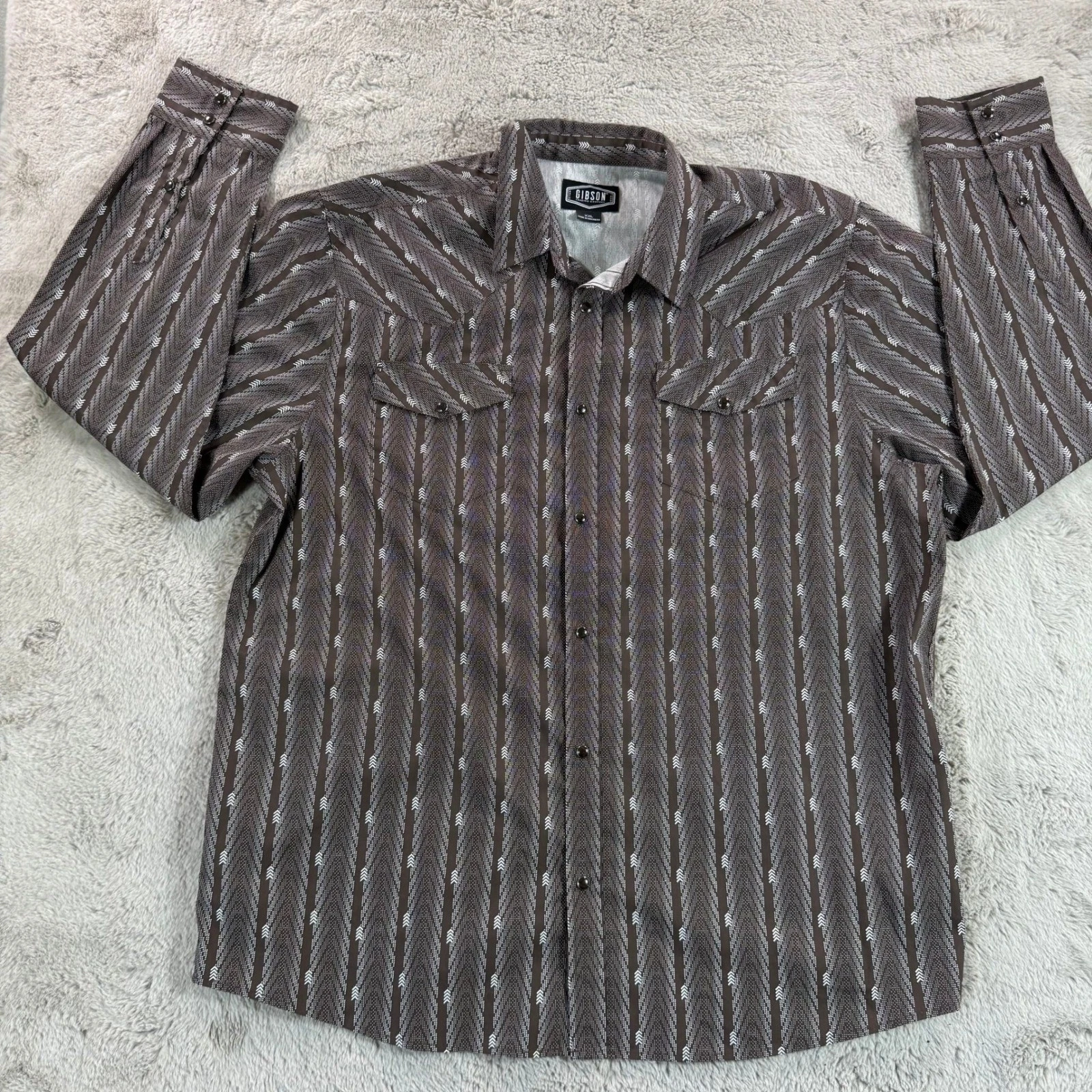 Gibson Trading Company XXL Mens Western Shirt Arrow Print Long Sleeve