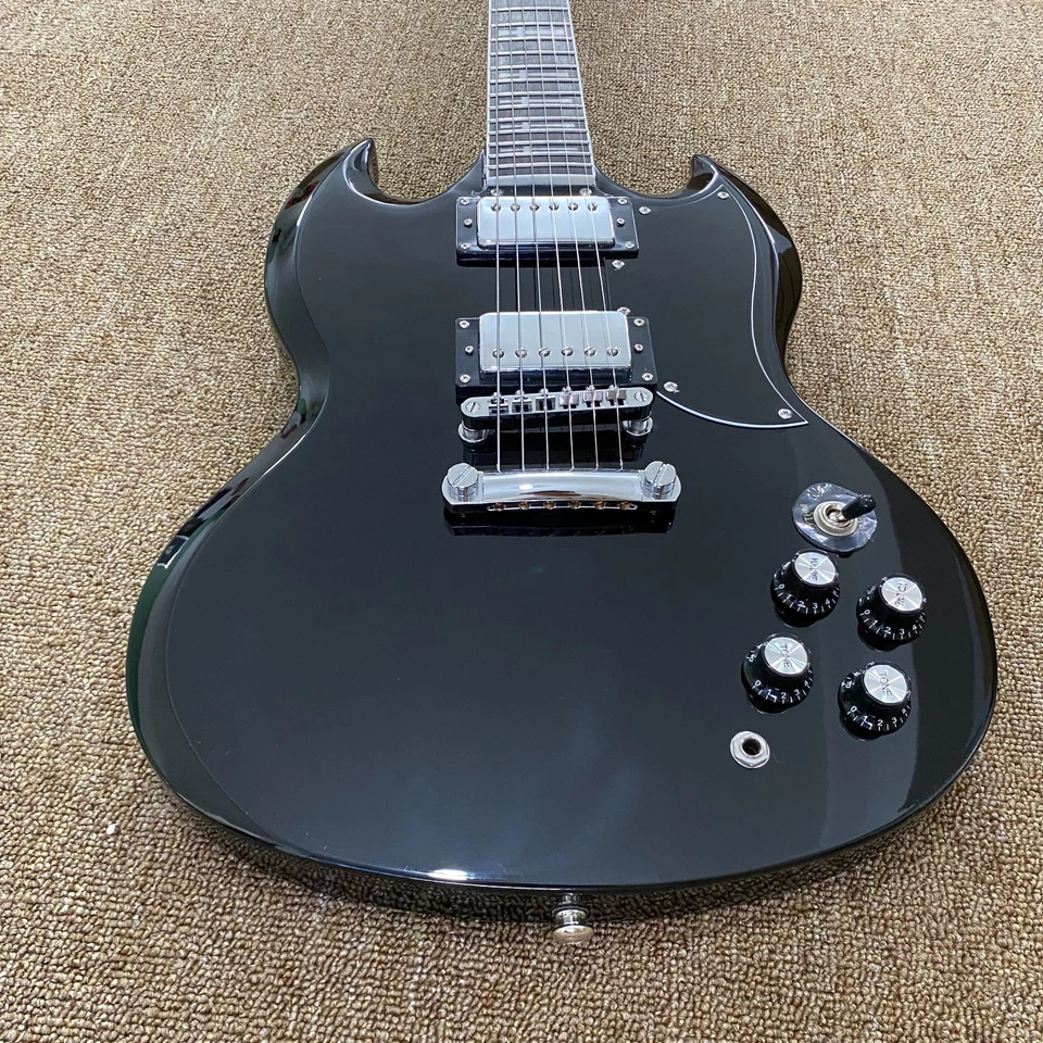 SG Tony Iommi Electric Guitar Black Cross inlaid fingerboard mahogany body - Image 4 of 4