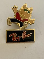 Vintage 1988 Ray-Ban Olympic Cat Pin Badge Canadian Mascot COA Sunglasses