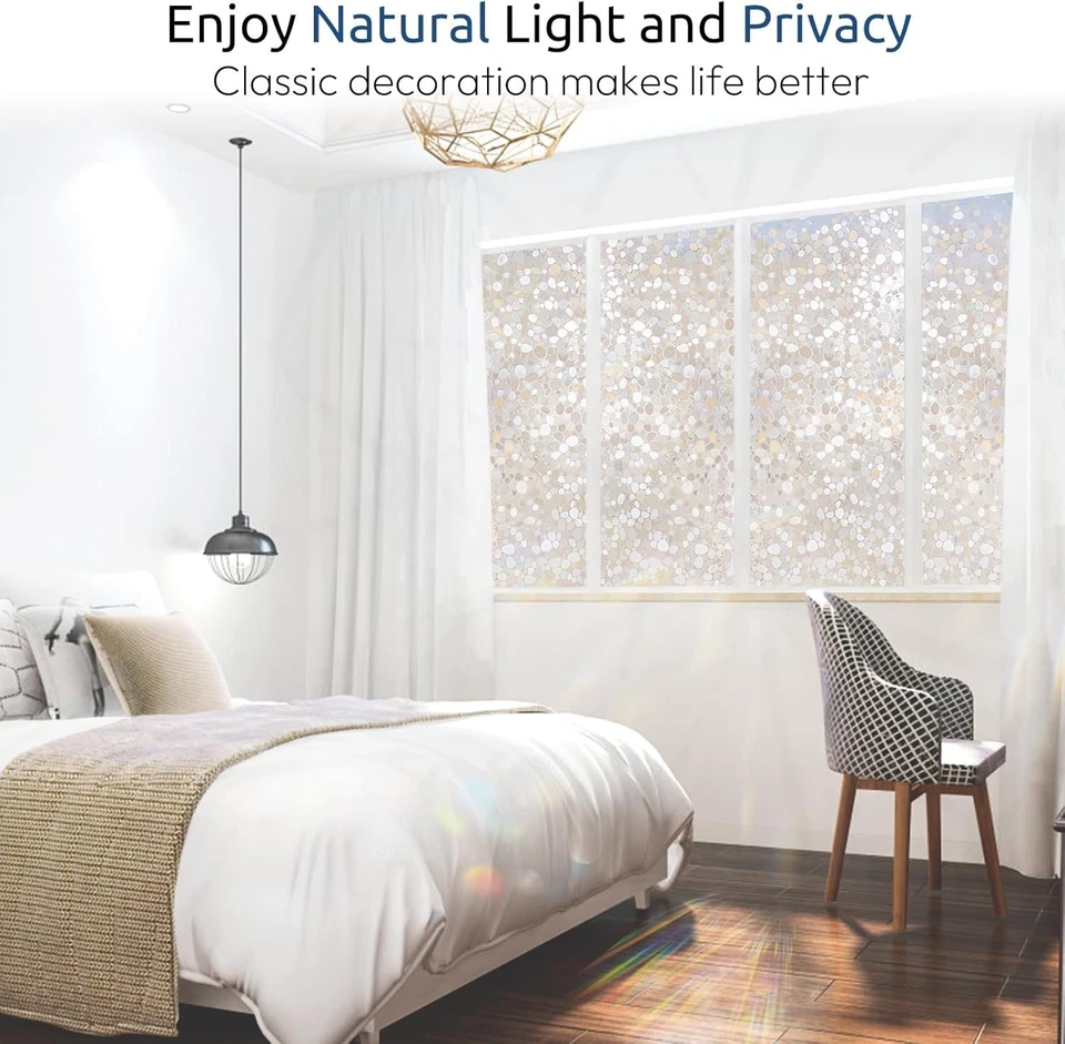Película de privacidad para ventanas adhesivos estáticos decorativos pegatinas manchadas para revestimiento de vidrio Foto 2 de 4