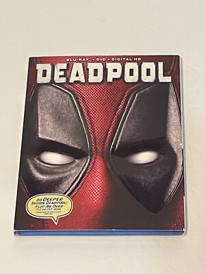 Deadpool (Blu-ray + DVD 2016) w/ Slipcover No Digital Great Condition Marvel