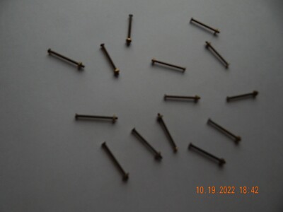 BRASS FLAT HEAD SLOTTED MACHINE SCREWS. 2/56 x 1 1/4'' WITH HEX NUTS. 14 PCS. NEW