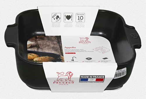 ✿ PEUGEOT APPOLIA KERAMIK AUFLAUFFORM • BACKFORM BRÄTER OFENFORM • GRAU 28 cm ✿