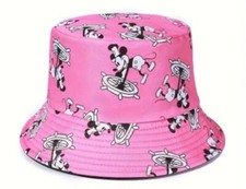 Disney Mickey Mouse Bucket Hat Pink, Cute Cartoon Sun Protection Disneyland Trip