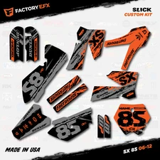 Gray & Orange Slick Racing Graphics Kit fits 06-12 KTM 85sx 85 SX Decal Plates