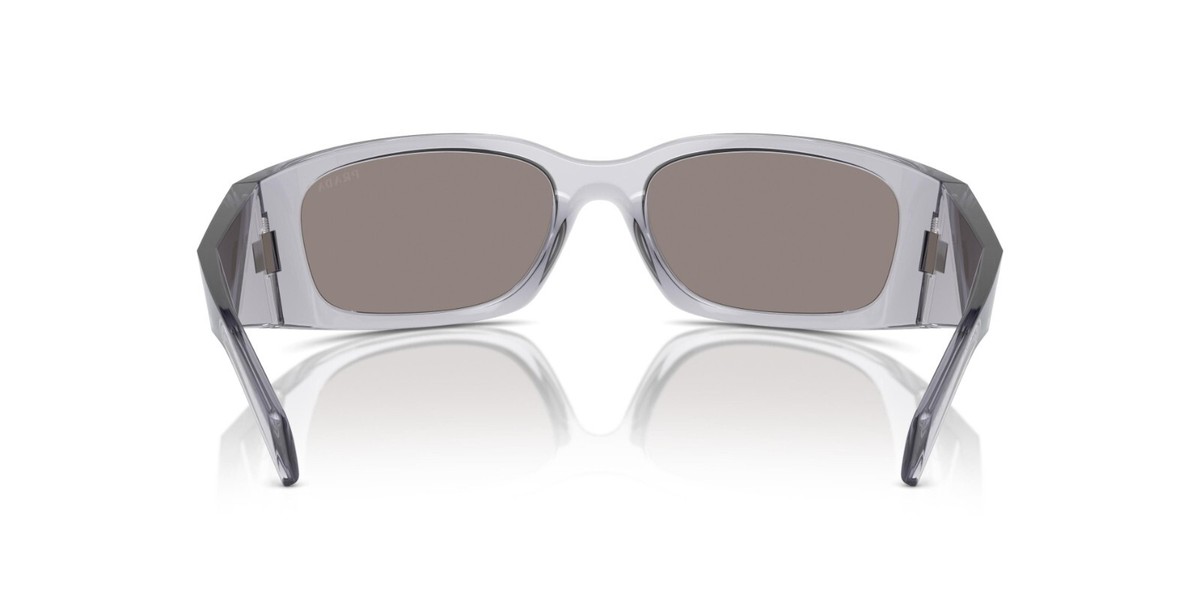 PRADA PR A19S 12R2B0 Transparent Grey Mirror Silver Men's 60 mm