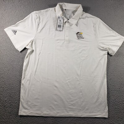 Adidas Shirt Men's XL White Short Sleeve Polo Primegreen Stretch