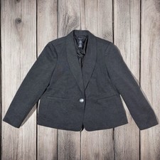 Grace Blazer Womens Size 14 Work Office Jacket Grey Basic The Perfect Fit Travel