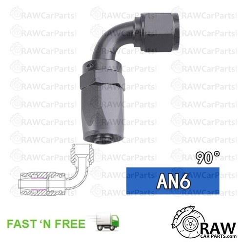 Black AN6 90 Degree Aluminium Fuel Line Hose End Finisher Fitting eBay