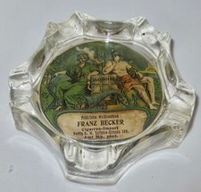 antiker Glas-Werbeascher HAVANNA Cigarren-Import F.Becker Berlin 20/30er  -253-