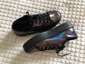 ladies black sparkly trainers