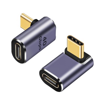 2-Pack USB-C 90° Up & Down Adapter 100W 8K@60Hz Thunderbolt 4 Compatible